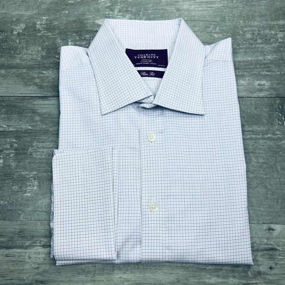 Charles Tyrwhitt Shirts Charles Tyrwhitt Luxury White Check French